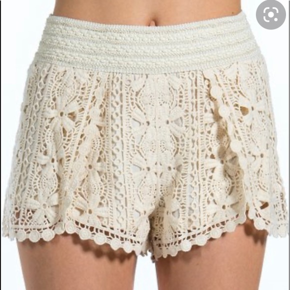 Ambiance Apparel | Cream Lace Floral Silk Underlay Elastic Waist Spring Summer - Picture 6 of 10